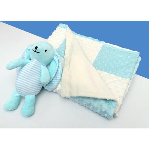 Baby Soothes Blanket High Quality Newborn Thermal Flannel Fleece Swaddle Blankes+Plush Toys Sets For Infant Bedding Quilts Wrap