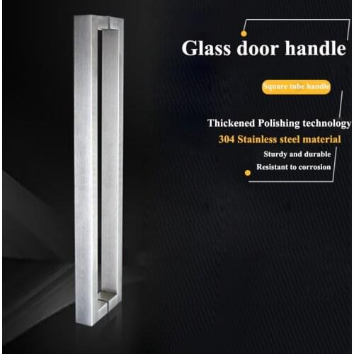 Door handle Square tube handle glass door wooden door stainless steel 304 material door hardware glass door hardware