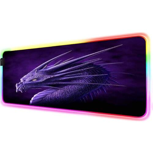 Mairuige Gaming Mouse Pad RGB Latest Mouse Pad Purple Dragon PC Game Console LED Computer Pad Table Mat Carpet Pad Medium 90x40