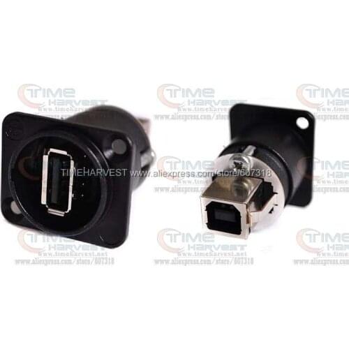 10 pcs Neutrik NAUSB-W-B A B USB Feed-Through Black for arcade machine parts accessories Arcade machine Coin operator cabinet