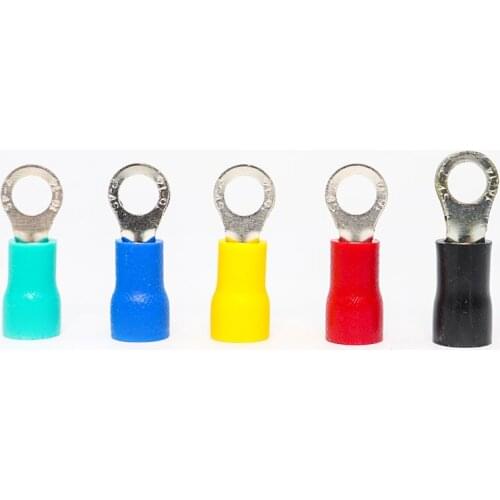 500PCS RV4-5 Ring Insulated Terminal Cable Wire Connector Electrical Crimp Terminal Wiring 2.5-4 Square RV3.5-5