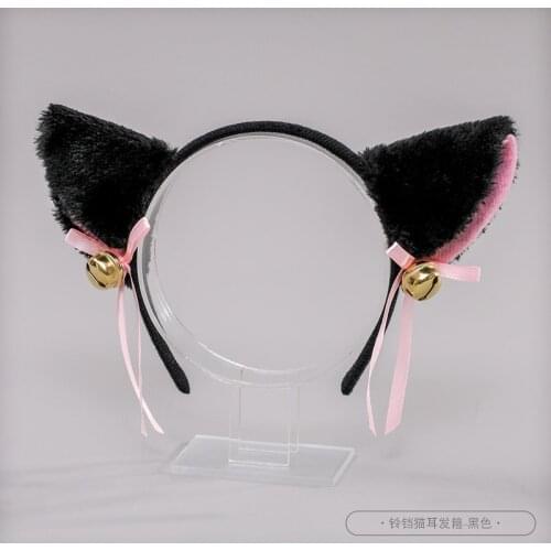 Beautiful Masquerade Halloween Cat Ear Cosplay Cat Ear Anime Party Costume Bow Tie Bell Headwear Headband Anime
