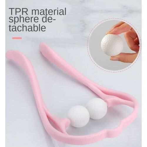 Neck Massager Therapy Neck and Shoulder Dual Trigger Point Roller Self-Massage Tool Relieve Hand Pressure Deep Massage