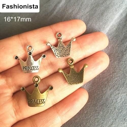 Metal Princess Crown Charms,16*17mm Antique Bronze,DIY Jewel Accessories - Free Shipping