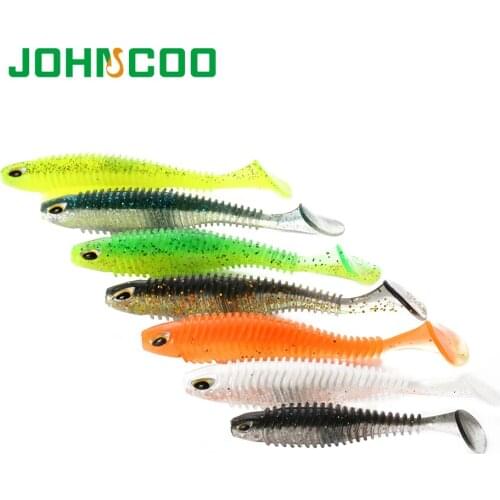 Soft Bait Worm Grubs T Tail Wobblers Fishing Lure Aritificial Silicone Lure Bass Pike Fishing Jigging Bait