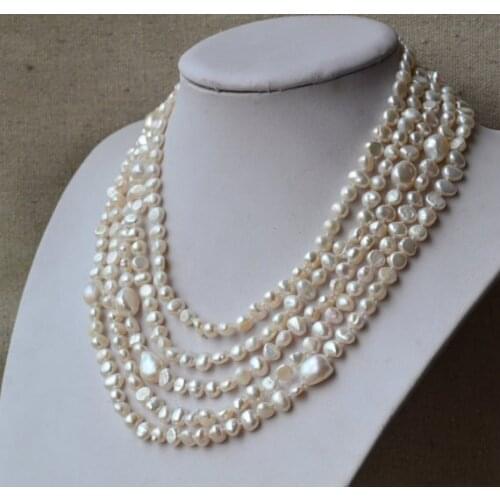 Charming Real Pearl Jewelry,100inches Long Pearl Necklace 6-12mm White Color Freshwater Pearl Necklace,Perfect Ladys Jewelry