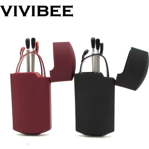 VIVIBEE Mini Size Fold Men Square Reading Glasses 150 Titanium Metal Rectangular Frame Folding Small Women +2 +1.5 Glasses