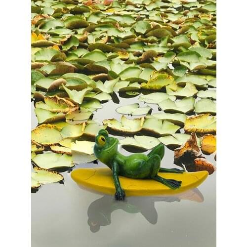 Water Floating Decor Frog Raft Animal Pool Pond Floating Ornament Resin Statue Yard Garden Decor Floating Water Fountain Decor