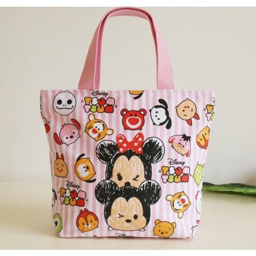 Disney plush backpack mickey mouse canvas bag ladies cloth bag cartoon Minnie handbags student tool sundries bag totes shoulder