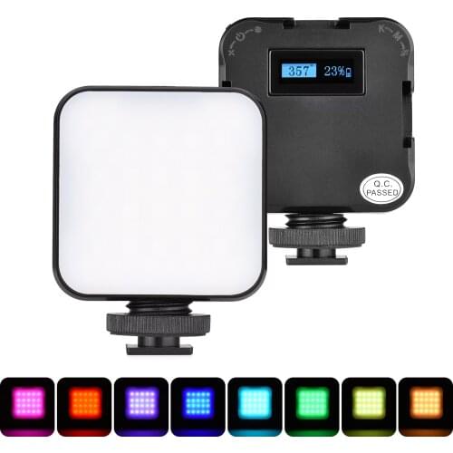 Andoer ST60RGB Mini Portable RGB Video Light Photography Lamp Bi-Color 2500K-9000K CRI 95+ for Live Stream Vlog Video Shooting