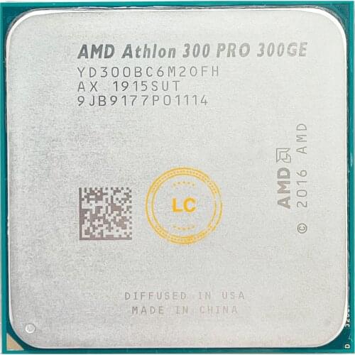 AMD Athlon X2 PRO 300GE X2 PRO 300GE 3.4 GHz Dual-Core Quad-Thread CPU Processor YD300BC6M2OFH Socket AM4