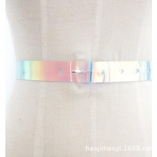 2021 New Fashion Accessories Casual Female Belt Brand Design Wedding Belt Plastic Wild PVC Material Transparent Women Belt BL413