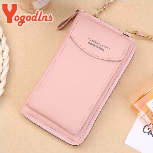 Yogodlns Simple Phone Crossbody Bag For Women PU Leather Shoulder Bag Casual Multifunction Messenger Bag Lady Shopping Handbag