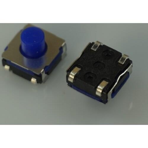 100pcs Tact Switch 6.2 mm x 6.3 mm Height 5.2 mm J Terminal SMT Vertical Soft Feeling IP67 SMD Snap Action SPST DTSWJ-6 Washable