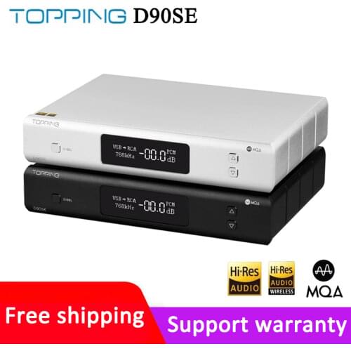 TOPPING D90SE MQA DAC Bluetooth 5.0 ES9038Pro DSD512 PCM768kHz Fully Balanced HiFi Decoder remote control A90 AMP D90 MQA DAC