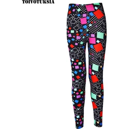 TOIVOTUKSIA Women Leggings Summer Colorful Milk Silk Printing Better Flexibility Printed Leggings and Women Print Sexy Pants