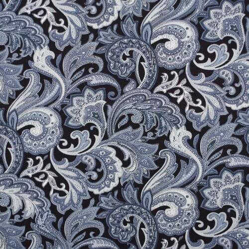 1 yard Cotton Poplin Fabric for sewing pathwork, dress, cloth, bedding - Pteris flower - grey (width=140cm)