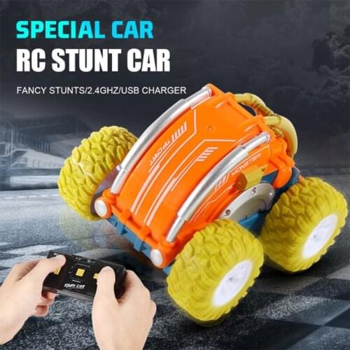 2.4V50mAh 2.4GHz 180Rotation Flip Free Stunt Car Electric Toy for Boys Remote Control Toy Model Mini Car with Controller 69HE
