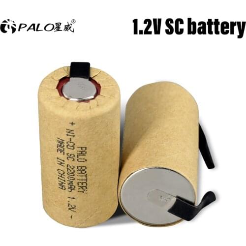 4-20PCS SC 2200mAh 1.2V Rechargeable Battery 1.2 V Sub C NI-CD Cell with Welding Tabs for Electric Drill Screwdriver Battery