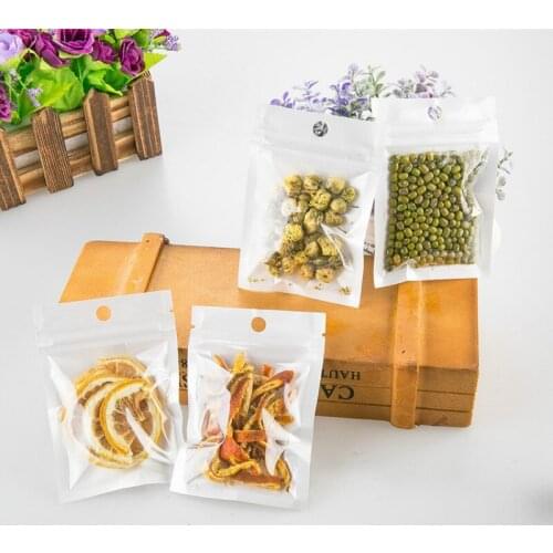 50pcs White pearl film bone bag Ziplock bag Translucent plastic phone case bags