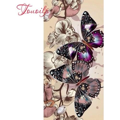 TOUOILP 5D DIY Diamond Painting Full Square/Round Drill " Butterfly orchid " 3D Embroidery Cross Stitch Mosaic Home Decor