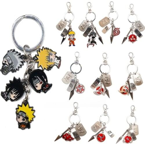 21 Styles Anime Keychain Trinket Akatsuki Red Cloud Weapon Model Ninja Darts Key Chains Car Backpack Keyholder Key Ring Llavero