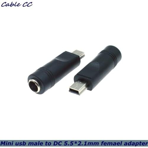 DC 5V 5.5*2.1 mm Female jack to Mini 5pin USB Male Plug DC Power Connector Adapter for Phone MP3 MP4 Tablet