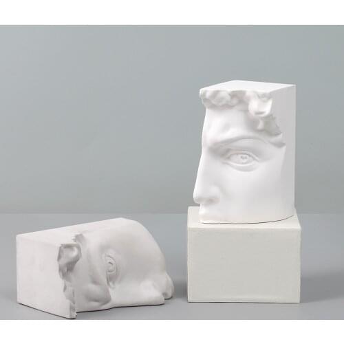 David Statue Silicone Concrete Mold 3D Plaster Western Art Half Face Design Cement Craft Decorations