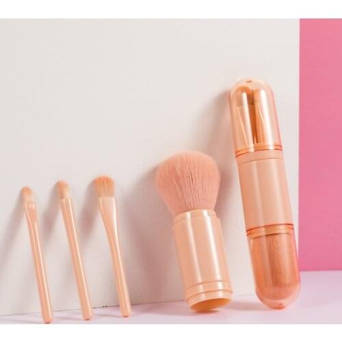 GAG YAY Portable Spin Cosmetic Eye Shadow Lip Gloss Concealer Convenient Makeup Brushes Adjustable 4 in 1 Women Travel Tools