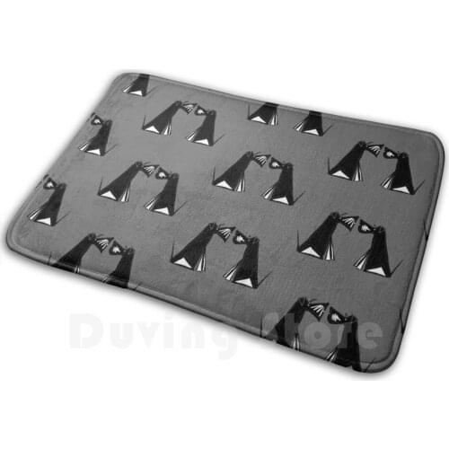 Schnauzer Bros Mat Rug Carpet Anti-Slip Floor Mats Bedroom Schnauzer Dog Cheeky Cute Geometric Dogs Black And Silver