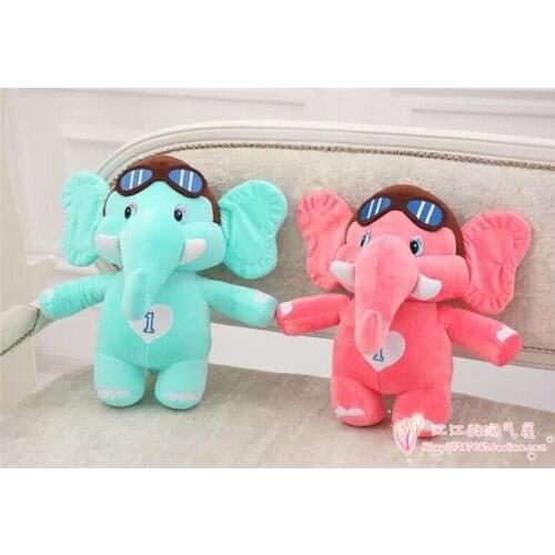Creative toy Flight Pilot design cartoon elephant plush toy soft throw pillow, Christmas gift h832