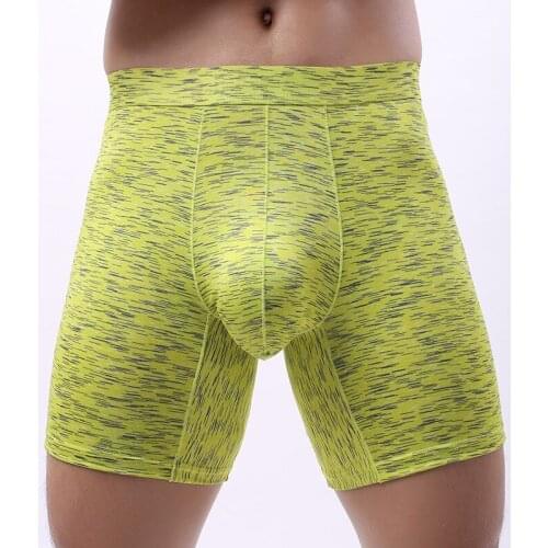 Mens lengthened boxers casual sports shorts European size loose trouser head breathable middle waist boxers