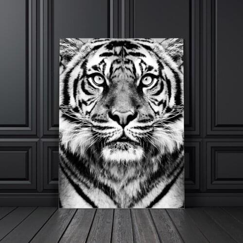 Wall Art Canvas Painting Black White Tiger Photo Nordic Posters And Prints Club Decoration Wall Pictures For Living Room Salon