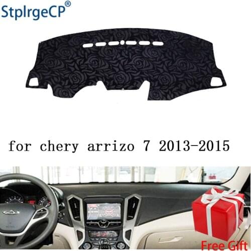 Rose Pattern Non-slip Car Dashboard Cover Dash Mat Pad DashMat ANti-UV Car Sticker for CHERY ARRIZO 7 2013 2014-2017 Car Styling