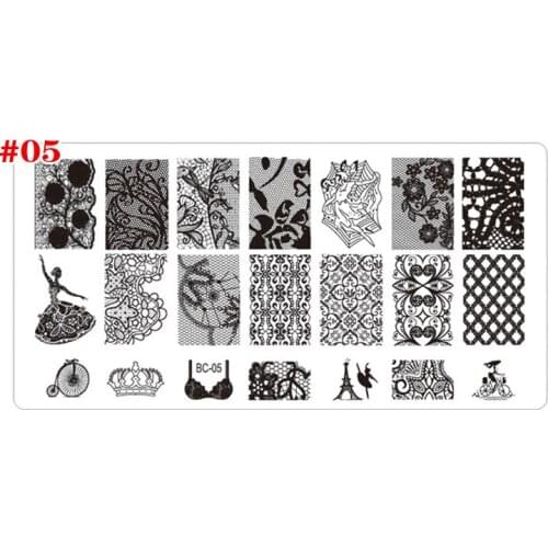 New BC-05 Nail Art Plate Stamp Stamping Set Round Stainless Steel DIY Nail Polish Print Manicure Nail Stencil Template