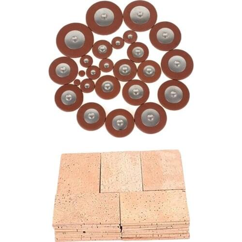 25 Pcs Professional Leather Tenor Saxophone Pads & 50 Pcs Saxophone Neck Cork