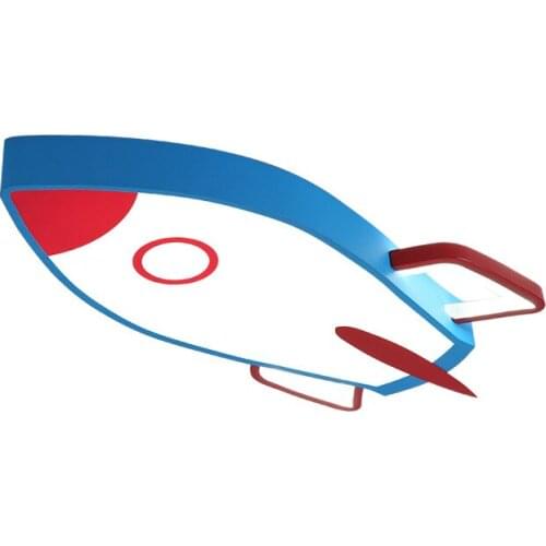 Simple modern childrens room boy baby cartoon bedroom creative personality rocket led ceiling lamp