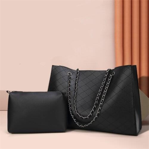 Pu Leather Shoulder Messenger Bag Tote Bolsa 2pcs/Set Women Composite Bag High Quality Ladies Handbag Female Bag Sets