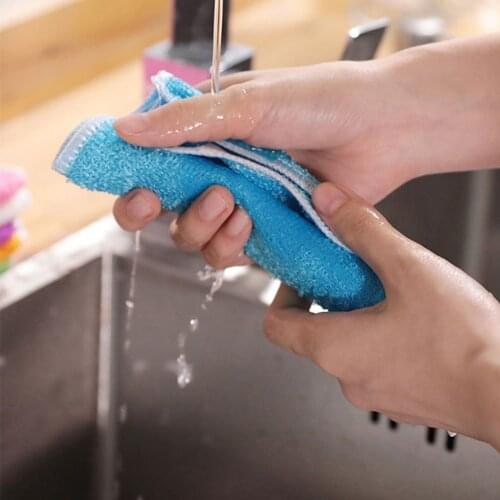 5 pcs Microfiber double-sided absorbent rag cleaning cloth Antibacterial bamboo fiber dishcloth kitchen toilet