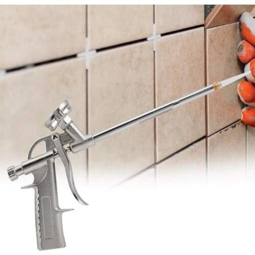 Silver Caulking Foaming Gun Foam Sprayer PU Grade Expanding Spray Application Applicator