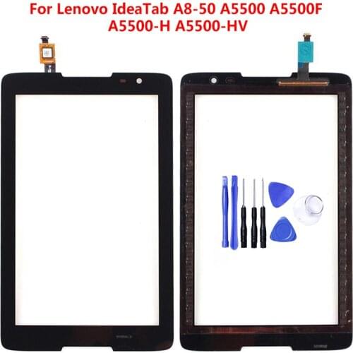 100% Test Black Touch screen Sensor Glass Digitizer For Lenovo IdeaTab A8-50 A5500 A5500F A5500-H A5500-HV Repair Replacement