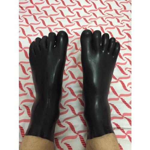 UnisexSpecial Offer Instock Latex Fetish Sock Latex Rubber Toe Sock Unisex Latex Rubber Short Sock 0.4mm Thickness black Socks