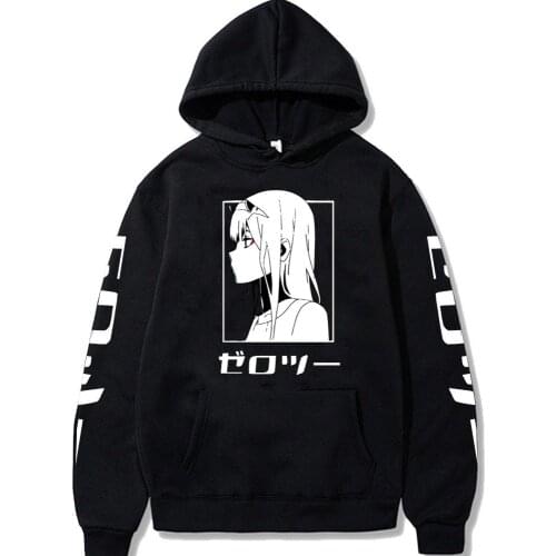 Anime Darling In The Franxx Hoodie Zero Two Printing Pullover Women Sweatshirt Men Oversized Hoody Costume Harajuku Sudadera
