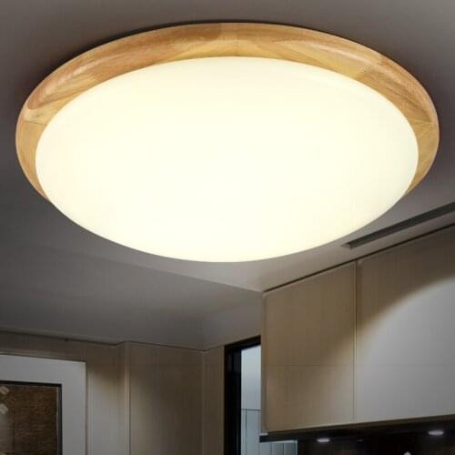 Solid Wooden round ceiling lights bedroom lamp wood logs Nordic Korean led style wooden ceiling lights balcony ceiling lamps ZA