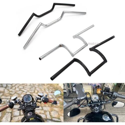 Universal Fit Chopper Cafe Racer Cruiser Bobber Tracker Motorcycle Handlebar Chrome 7/8" 22mm Handlebar High-Rise Drag Bar