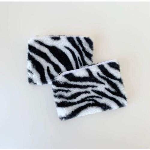 1PC Zebra Pattern Plush Coin Purses Coin Wallet Storage Bag Card Holder Credit ID Wallet Pocket Women Girls Female Coin Purse