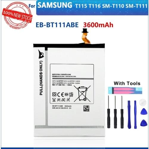 100% Genuine EB-BT115ABC ABE EB-BT116ABE EB-BT111ABC EB-BT111ABE For Samsung Tab3 Lite SM-T110 SM-T111 T116 3600mAh With Tools