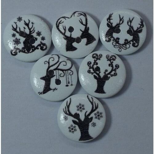 100PCS Circular Button Random Mix Wooden Painting Buttons Craft Scrapbook Sewing Accessories DIY Cardmaking Home Decor Tools