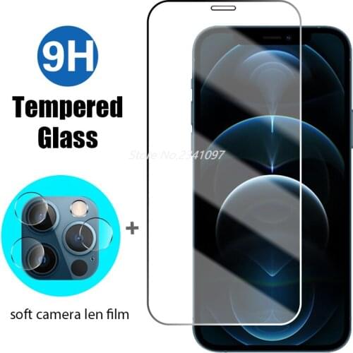 2IN1 Phone Tempered Glass for IPhone 11 Pro XR X 5S SE 5 Screen Protector Camera Len Film for IPhone 12 Pro Max 7 Plus 8 6 6S XS