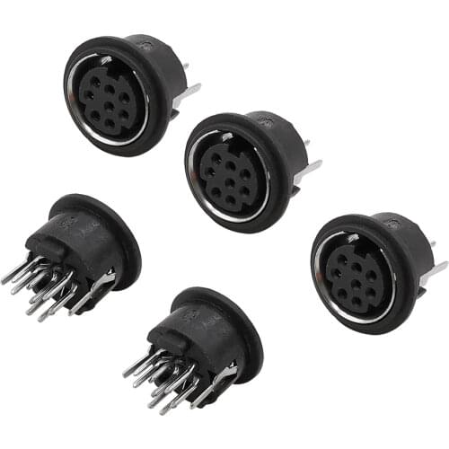 5Pcs 8Pin Mini DIN Female Socket Adapter 8 Poles PS2 Circular DIN Jack Terminal PCB Chassis PC Computer Connect Connector